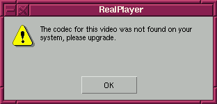 The codec for this video was not found on your system, please upgrade.