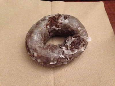 [Picture of a chocolate glazed Tim Horton donut] Ignore the less than perfect glaze over the donut—that was due to my man-handling the donut to get a less-than-worthy Instagram picture.