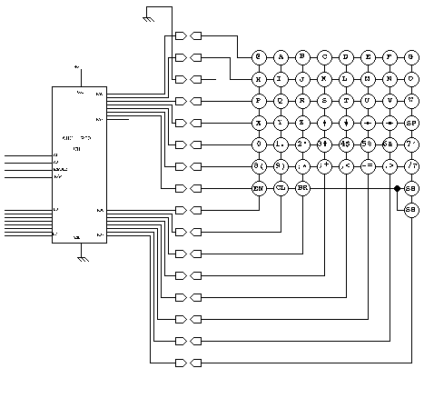 [Schematic of Color Computer 2 keyboard interface]