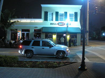 [Why does the Bull Bar have a blue pompano as a mascot?]