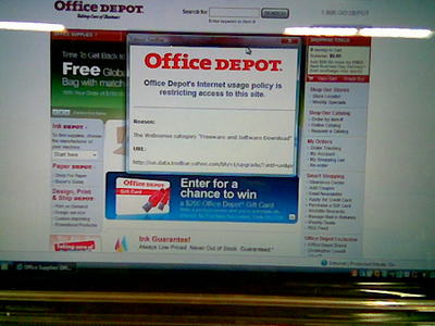 [Office Depot has determined that the Office Depot Web Site is dangerous and can't be used]