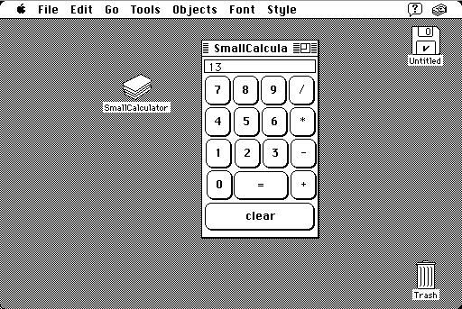[a small calculator in HyperCard]