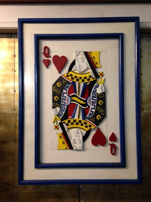 [The Queen of Hearts, done with scrap wood pieces]