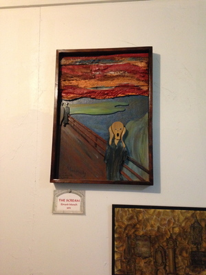 [Edvard Munch's “The Scream,” again made from scaps of wood]