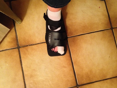 [And here we see the very latest in the Spring Line of Foot Braces.]