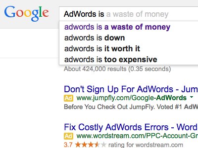 [I'm amused that the GoogleAI has realized that lots of people don't think too highly of AdWords.]