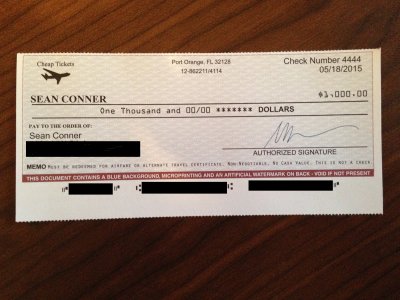 [Cheap Tickets is certainly not cheap when it comes to checks!]
