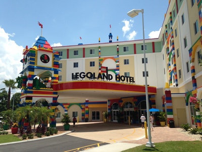 [It looks just like you would expect a hotel made out of Lego to look.]