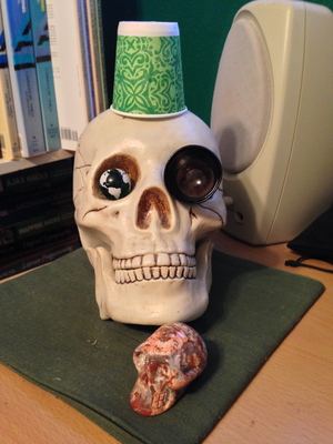 [Admit it, you are jealous of Yorick's fez, aren't you?  I know Mort is jealous of Yorick's fez, but he shouldn't be---it's just a paper cup (don't tell Yorick).]