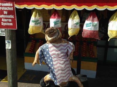 [Here, have a stuffed alligator wearing an American flag somewhere in the Deep South. You are welcome.]