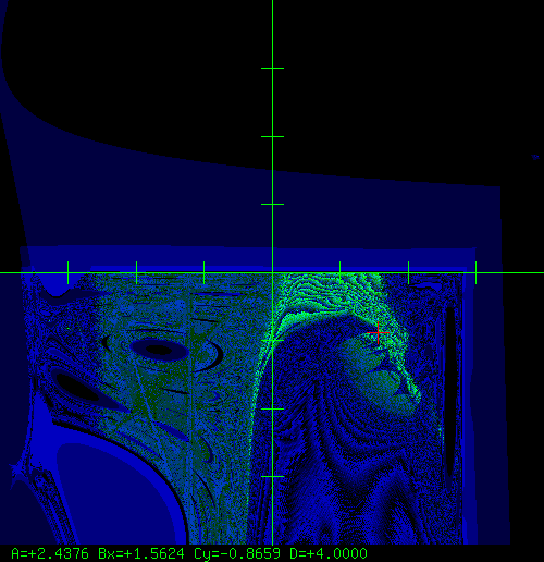 [Horizontal axis is B from -4 to 4; vertical axis is C from -4 to 4] A plot of the power output from the dilithium crystals?